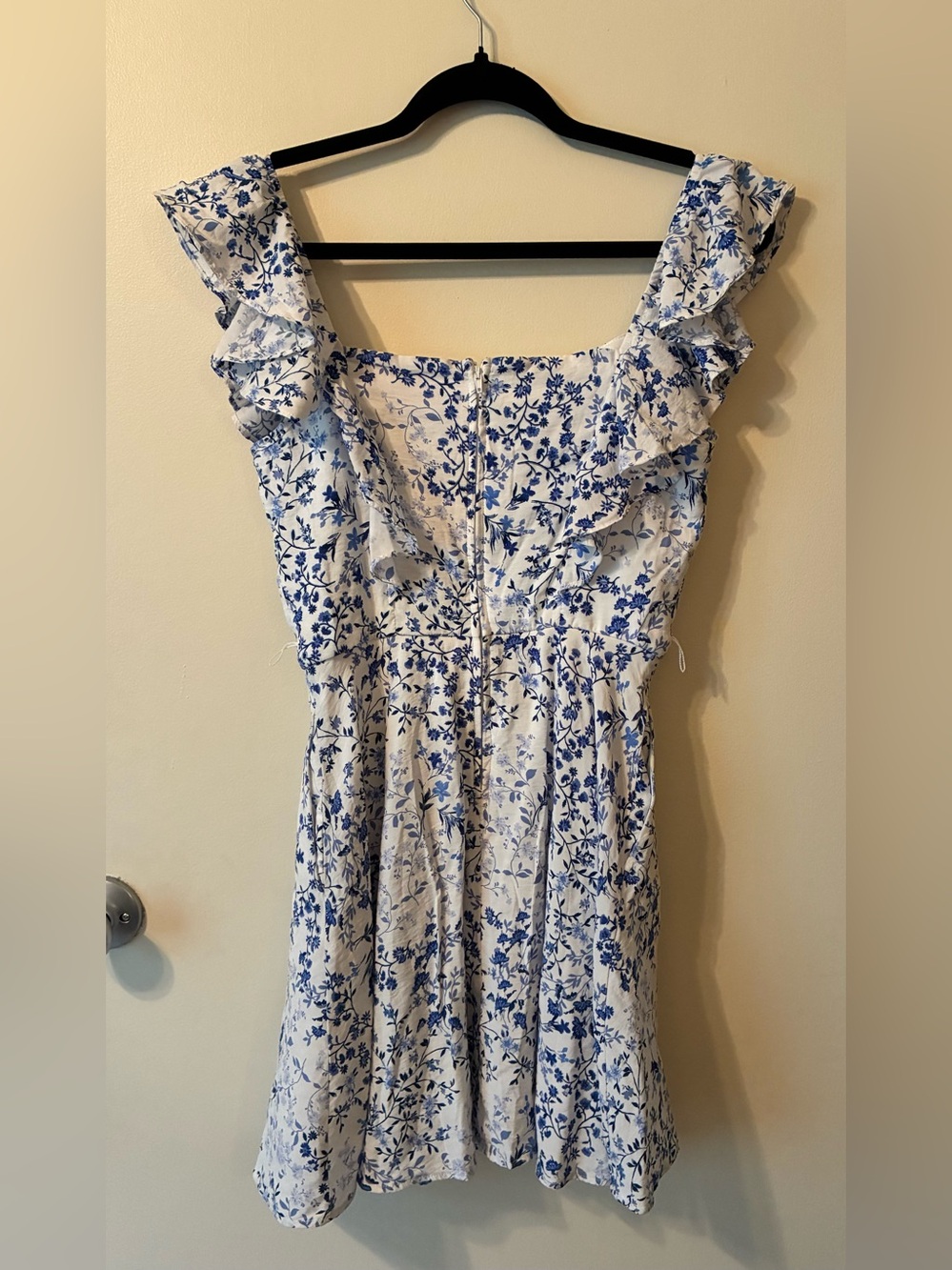 Mi Ami Ditsy Floral Mini Dress Ruffle Flutter Coquette Cottage Peasant Fairy S - Picture 9 of 13
